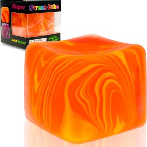 NeeDoh Nice Cube ?C Solid Squish ?C Yellow & Orange