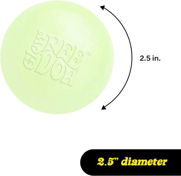 Schylling NeeDoh Glow in The Dark - Sensory Squeeze Toy - Gratifying Glowing Glob - 2.5 Wide - Glow in The Dark (Pack of 1)